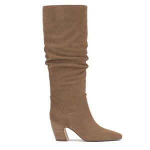 Vince Camuto Brown Slouchy Heeled Boots- Wide Calf